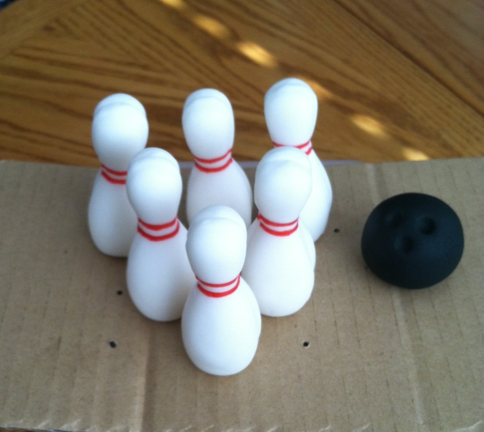 Fondant Bowling Pins & Ball Cake Topper Etsy