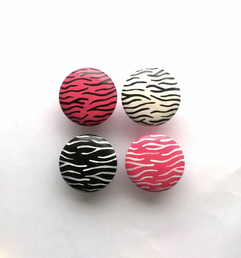 Zebra Print Drawer Knobs For Dresser Zebra Print Knobs Kids Etsy