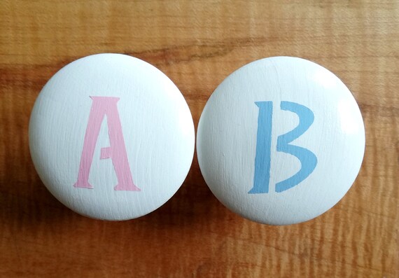 Alphabet Drawer Knobs For Dresser Kids Initial Drawer Knobs Etsy