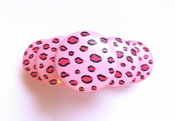Animal Print Drawer Knobs For Dresser Pink Leopard Print Etsy