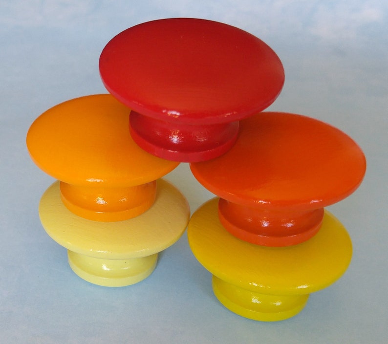 Yellow Drawer Knobs For Dresser Orange Drawer Knobs Red Etsy