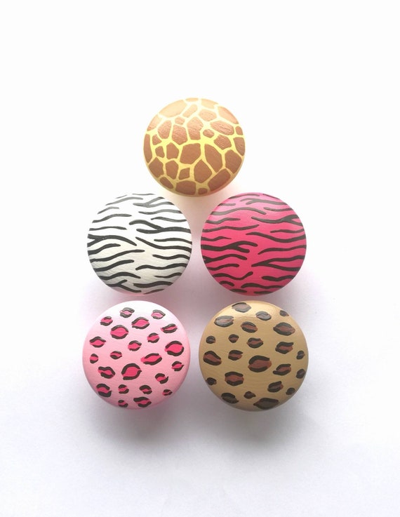 Animal Print Drawer Knobs For Dresser Animal Print Knobs Etsy