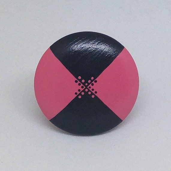 Pink And Black Drawer Knobs Dresser Knobs Hot Pink And Etsy