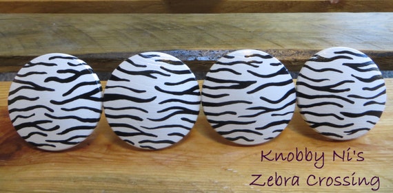 Zebra Print Drawer Knobs For Dresser Large Zebra Print Knobs Etsy