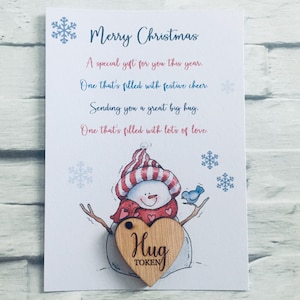 Natale Ci manchi. regalo premuroso, abbraccio, gettone. abbraccio tascabile. cuore di legno. piccolo abbraccio. ricordo per la persona cara. regalo pensando a te.