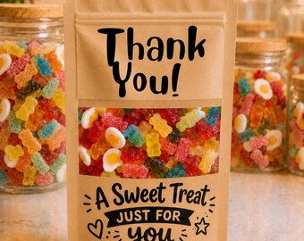 Thank you bag of sweets | teacher | friend |  husband | wife | neighbor | bag of sweets | Pick n Mix | Thank you gift | present | gummy