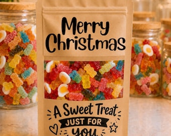Merry Christmas sweets | secret Santa gift | stocking filler gift | pick and mix gift | Sweets selection | Christmas stocking stuffer gift