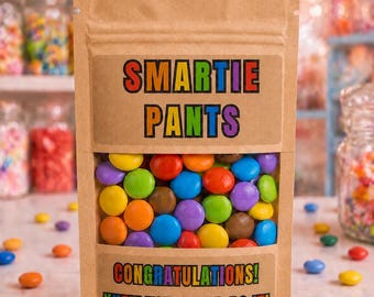 Cadeau de félicitations pour pantalons Smartie : sac fantaisie au chocolat