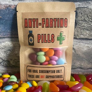 Anti - farting sweets | Joke gift | Novelty sweet bag | Funny birthday gift | chocolate treat bag | Joke chocolate | joke Christmas stocking