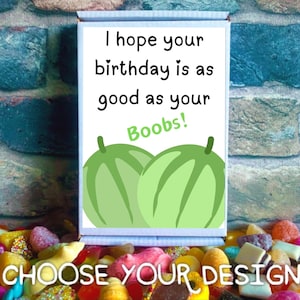 Cartão de aniversário da esposa com doces dentro e mensagem de presente personalizada | Presente de caixa de correio | Escolha seu doce e design de cartão | doces de caixa de correio