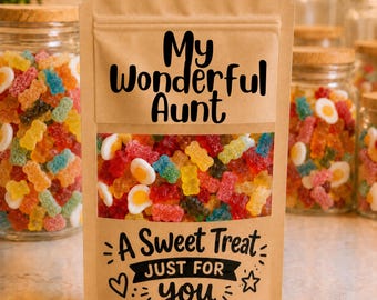 My wonderful Aunt gift | pick and mix | sweets | gummy bears |  Aunt Birthday gift | Aunt Christmas |  thank you Aunt gift | pick n mix gift