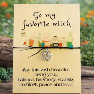 Witch Gift: Pentagram Wish Bracelet, Handmade Charm Bracelet