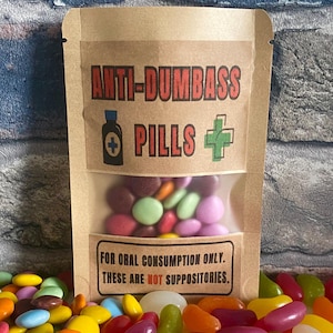 Anti - dumb joke sweets | Joke gift | Novelty sweet bag | Funny birthday gift | chocolate treat bag | Joke chocolate |  Christmas stocking