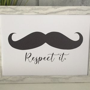 Barbearia, impressão de arte de parede A4 com bigode de caverna de homem. Impresso em cartão de qualidade 260gsm 210x297mm.