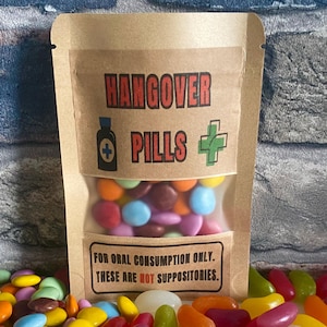 Hangover joke sweets | Joke gift | Novelty sweet bag | Funny birthday gift | chocolate treat bag | Joke chocolate | joke Christmas stocking