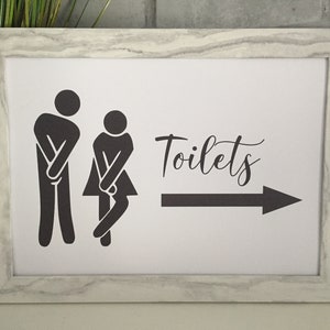 Toiletten bord grappige kunst aan de muur A4 kunst aan de muur print. Gedrukt op 260gsm kwaliteitskaart 210x297mm.