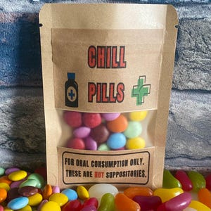 Chill out joke sweets | Joke gift | Novelty sweet bag | Funny birthday gift | chocolate treat bag | Joke chocolate | joke Christmas stocking