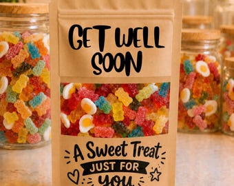 Get well soon, feel better depression, anxiety, feel better, bag of sweets. Pick and mix. Cheer up gift. uplifting candy gift. Hospital gift