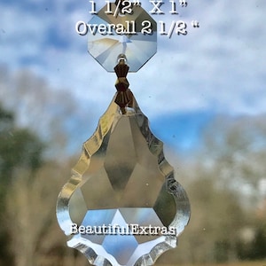 12 Crystals French Cut/ 1  1/2”(38mm) pendant 2 1/2" overall / Replacement Crystals/Magnets sold separately