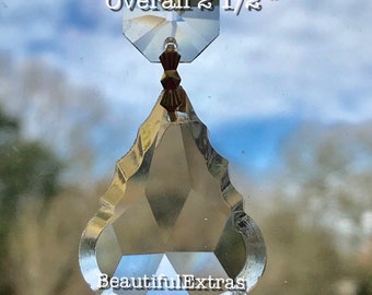 12 Crystals French Cut/ 1  1/2”(38mm) pendant 2 1/2" overall / Replacement Crystals/Magnets sold separately
