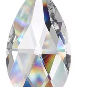 12 REAL Crystal Tear Drop/Clear Glass 2"Pendant (50mm)/3 3/4” Overall/Magnets sold separately  Magnetic Crystals/ Chandelier Replacement