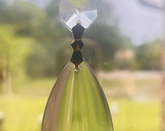 Set of 6 -63mm Teardrop Glass Crystal Pendants, 4.5" Overall