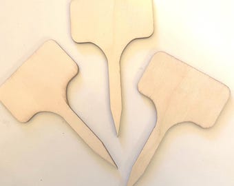 Aspen Wood Plant Stakes – Indoor Plant Labels, Set of 15