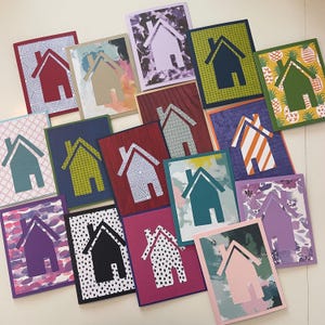 Happy House Cards, biglietti per agenti immobiliari, biglietti di auguri per agenti immobiliari fatti a mano, vuoti all'interno, multiuso, grazie, benvenuto a casa, felice Housiversary