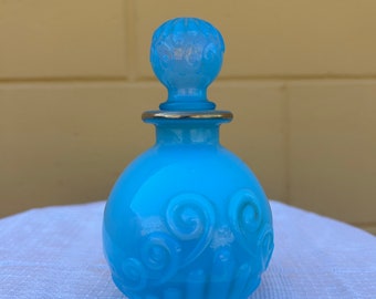 Vintage 1970s Bristol Blue Opaline Glass Avon