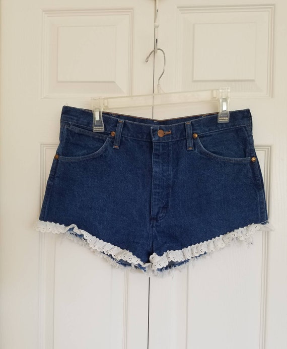 Vintage 80s 90s wrangler denim and eyelet lace ruf