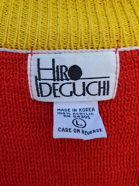 Vintage 80s Red Primary Color Sweater with Patche… - image 2