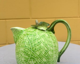 Vintage Melon or Squash Shaped Pitcher, Made in Japan