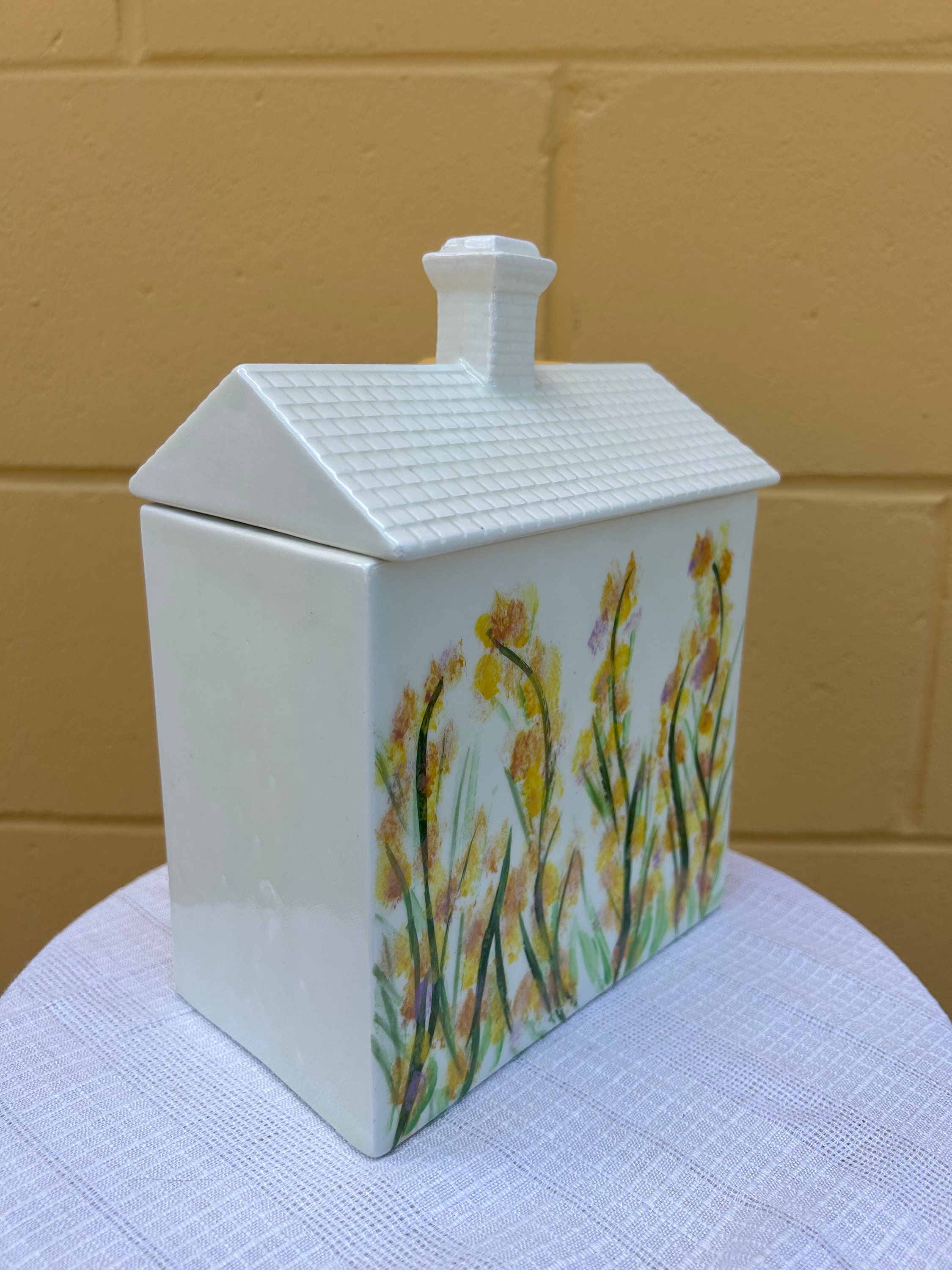 Vintage Ceramic House Cookie Jar Funky Cute Etsy
