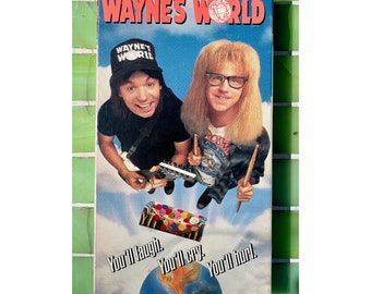 Wayne’s World VHS Tape, Vintage, 1992, 90s Movie, SNL Characters Film, Starring Mike Meyers, Dana Carvey, Wayne and Garth