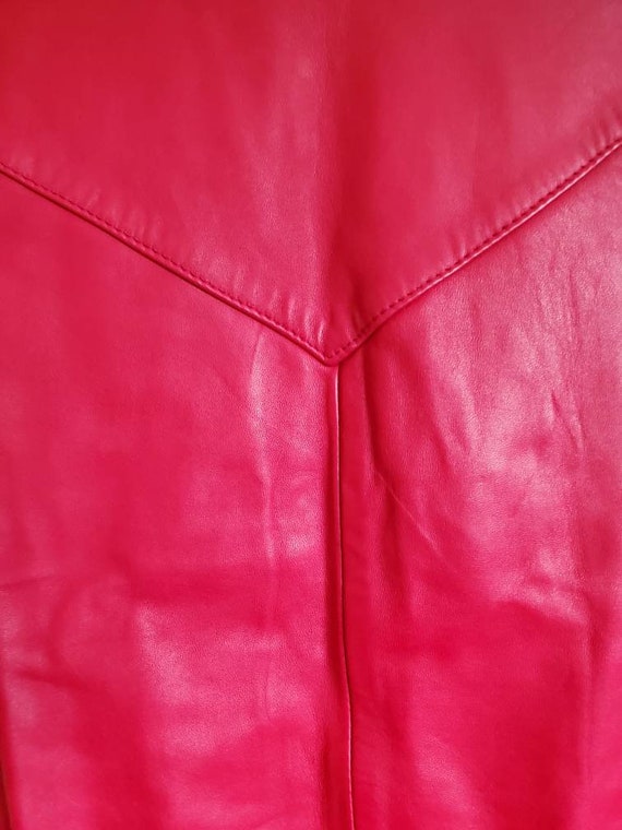 Beautiful Vintage 80s Michael Hoban Red Leather Z… - image 5