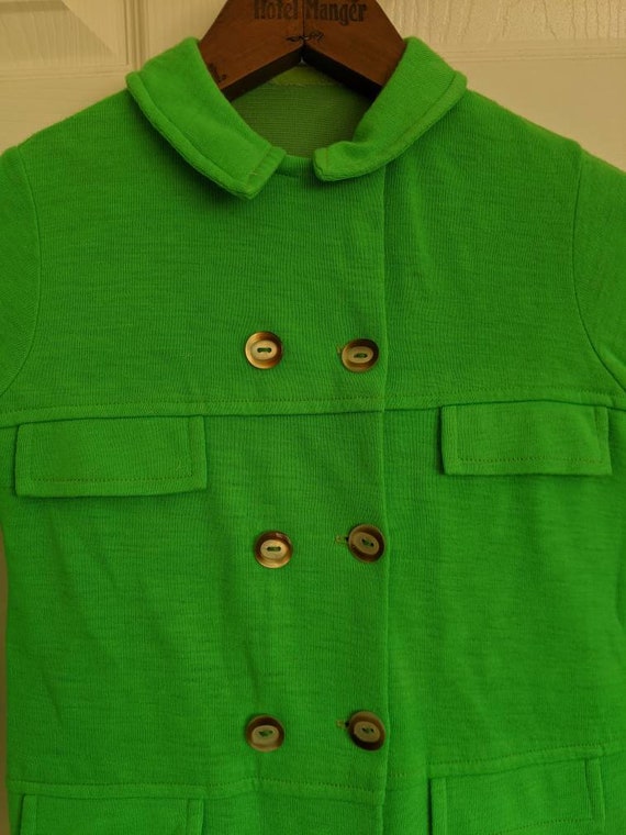 Vintage 70s neon lime green children's coat- 70s … - image 3