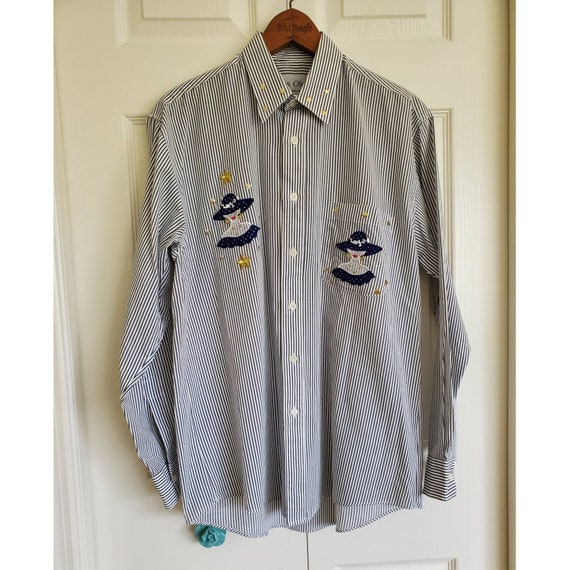 Vintage 80's Los Olas brand embellished button up… - image 1