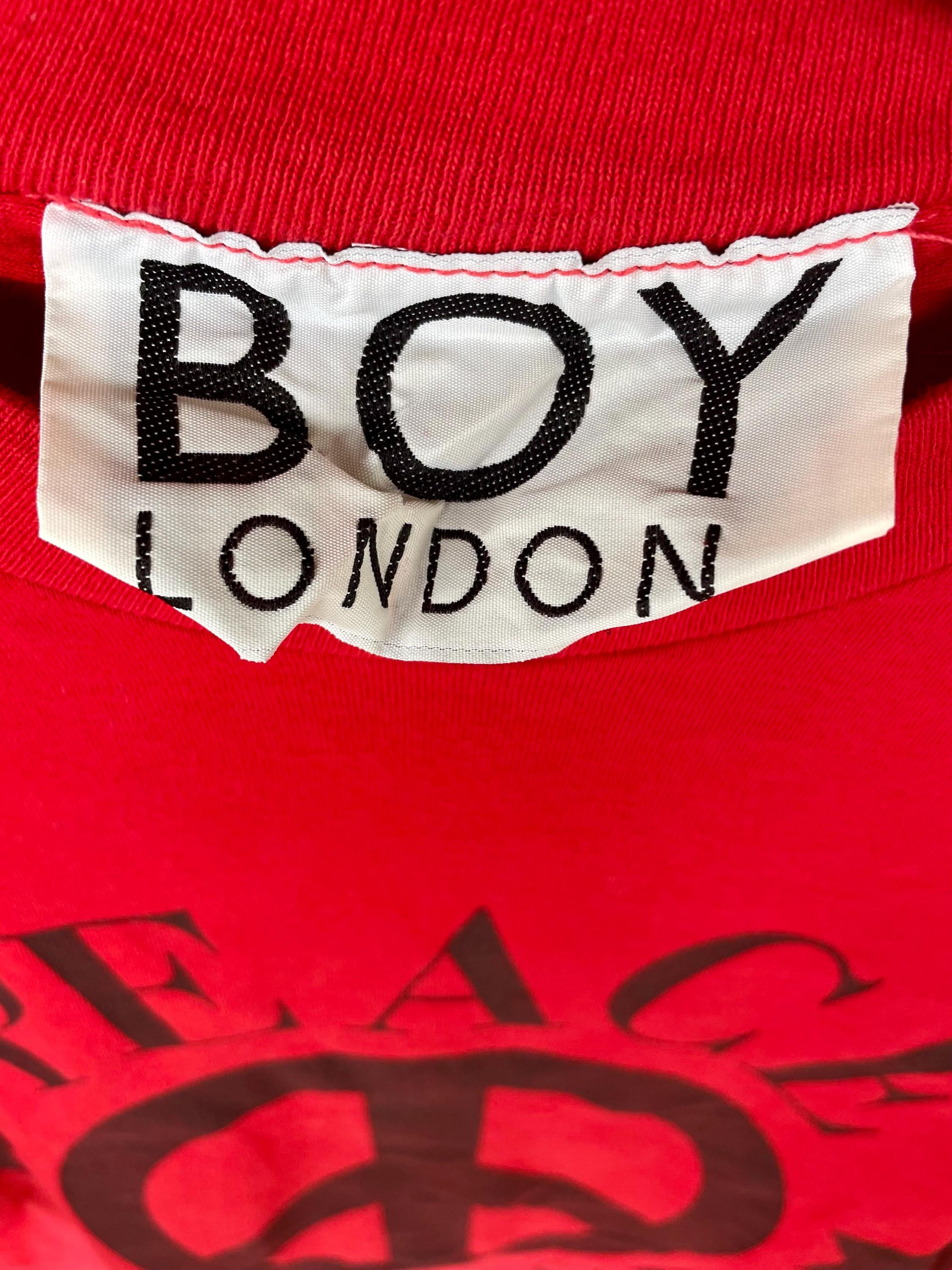 90s Vintage BOY London T-shirt, Peace Posse Graphic Tee Shirt 