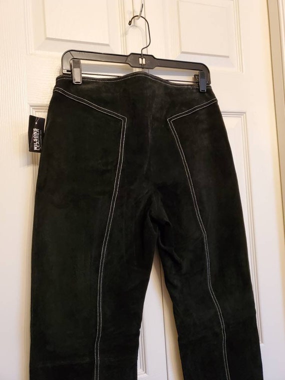 Vintage 90s 00s Wilson's Leather black suede pant… - image 6