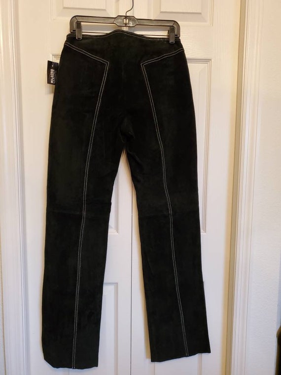 Vintage 90s 00s Wilson's Leather black suede pant… - image 5