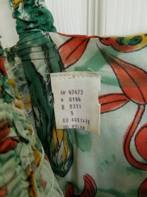 Vintage green polyester maxi dress with tiger fac… - image 7