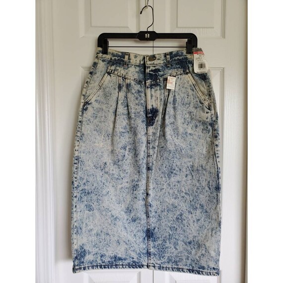 Vintage 80s acid wash chic jeans skirt- deadstock