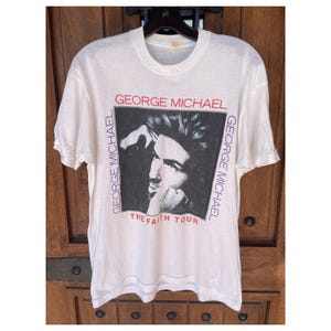 Faith Tour T Shirt George Michael Faith Distressed T-shirt