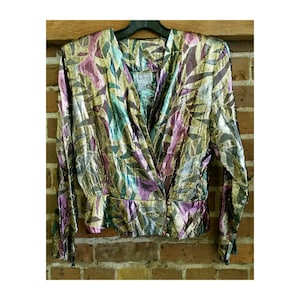 Vintage Anne Klein for New Aspects metallic disco Bowie top size 10