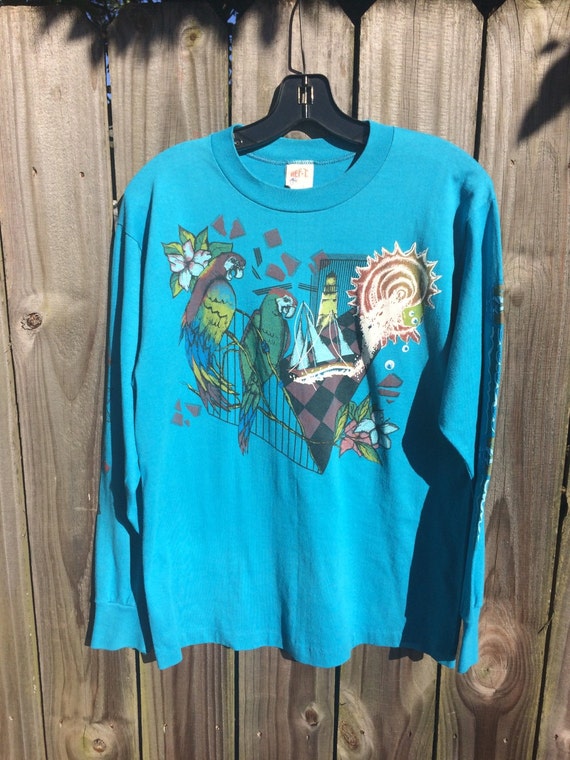 Vintage 80s Surfer Shirt Long Sleeve T-Shirt Graphic 1980s | Etsy