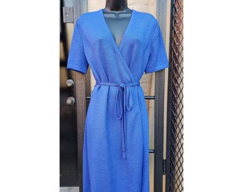 Vintage St. John Knits royal blue wrap dress