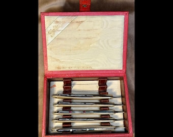 Vintage Solingen Aekar Days of the Week Straight Razors Germany 5 Pc