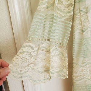 Vintage 60s lace baby doll dress mint green and ivory lace 60s mini dress wedding dress alternative image 5