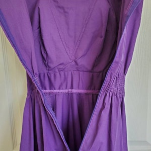 Vintage 50s rockabilly square dancing swing dancing purple dress ruffled swing dress image 6