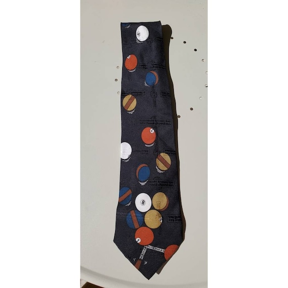 Vintage 1990's pool shark silk tie by Michael Jor… - image 1